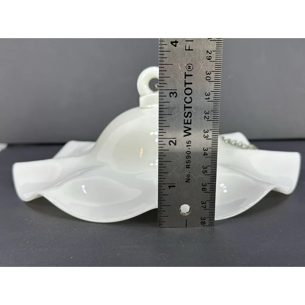 Antique Vintage Victorian‎ Milk Glass Oil Lamp Smoke Bell 8